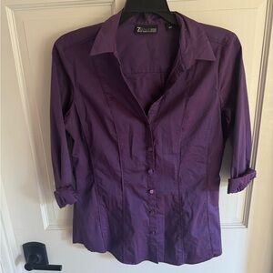 New York & Company Purple Button-Up Top